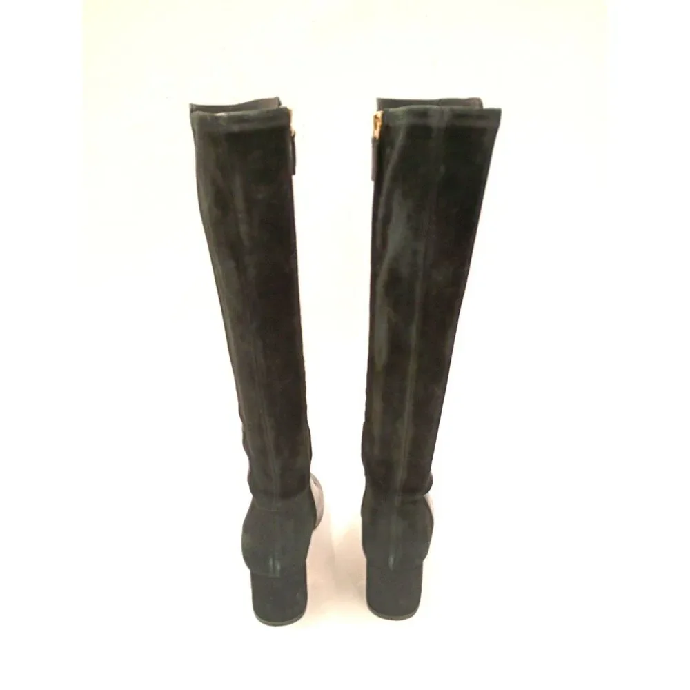 Tory Burch Women's Black Leather Knee-High Riding Boots Size 7M